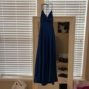Halter top floor length formal dress